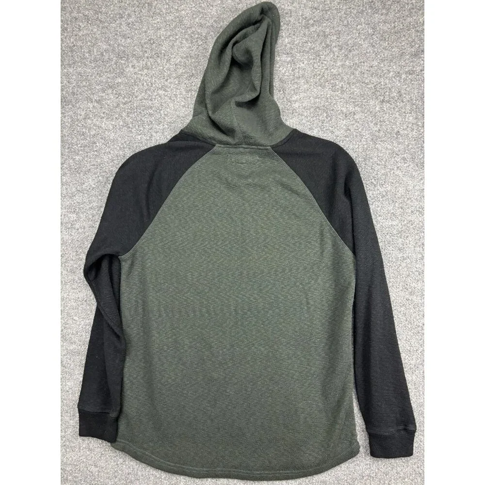 Levis Hoodie Mens Medium Pullover Sweatshirt Kangaroo Pocket Two Tone Green Blac